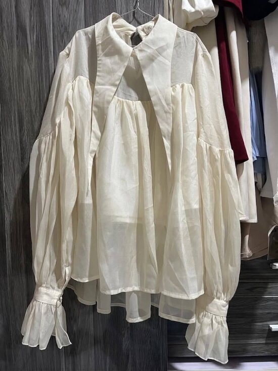 Tops - White Long Sleeve Blouse